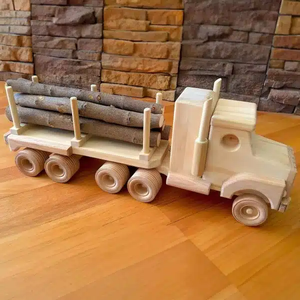 Wooden log truck